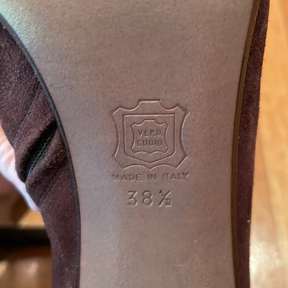 Valentino Couture Brown Suede Faux-Fur Trimmed Boots, Size 38.5 - Picture 6 of 15